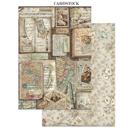 Stamperia - Symphony - Junk journal stickers, cut-outs, backgrounds