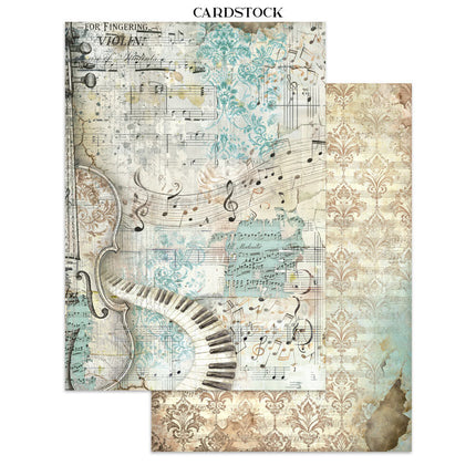 Stamperia - Symphony - Junk journal stickers, cut-outs, backgrounds