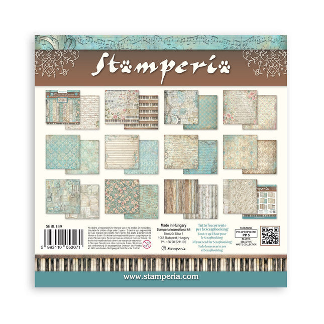 Stamperia - Symphony Backgrounds - 12x12 Paper Pad