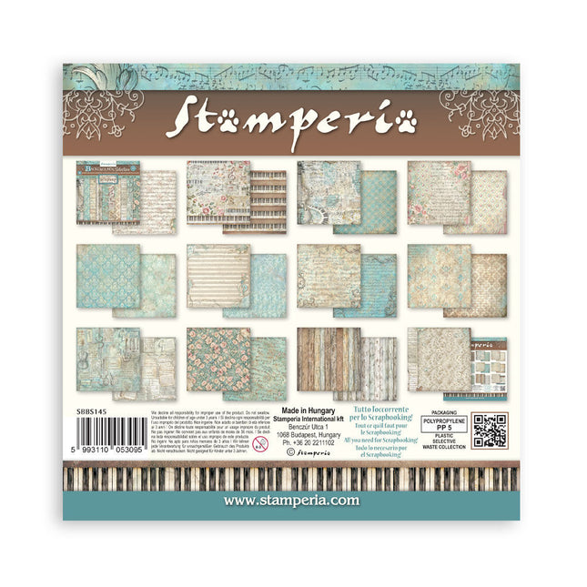 Stamperia - Symphony Backgrounds - 8x8 Paper Pad