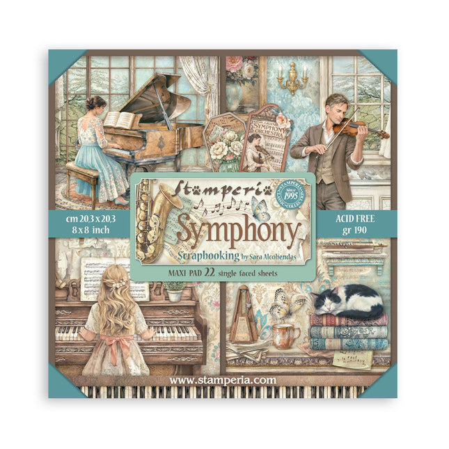 Stamperia - Symphony - Maxi 8x8 Paper Pad