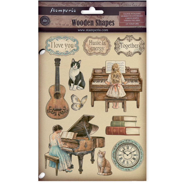 Stamperia - Symphony - A5 Wooden Shapes