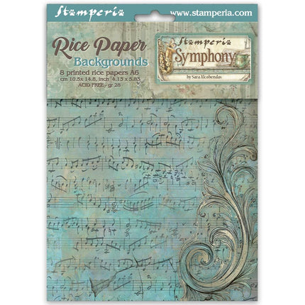 Stamperia - Symphony - Background Rice paper A6 8 sheets