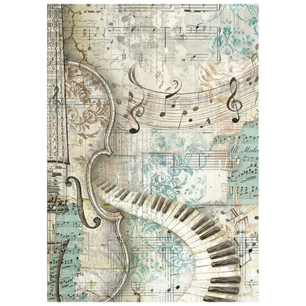 Stamperia - Symphony - Background Rice paper A6 8 sheets