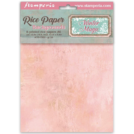 Stamperia - Winter Magic - Background Rice paper A6 8 sheets