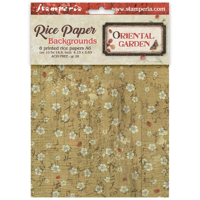 Stamperia - Oriental Garden - Background Rice paper A6 8 sheets