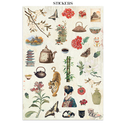 Stamperia - Oriental Garden - Junk journal stickers, cut-outs, backgrounds
