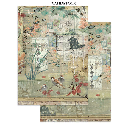 Stamperia - Oriental Garden - Junk journal stickers, cut-outs, backgrounds
