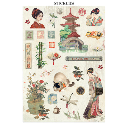 Stamperia - Oriental Garden - Junk journal stickers, cut-outs, backgrounds