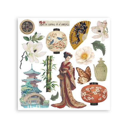 Stamperia - Oriental Garden - Rub-On Kit - 6/Pkg