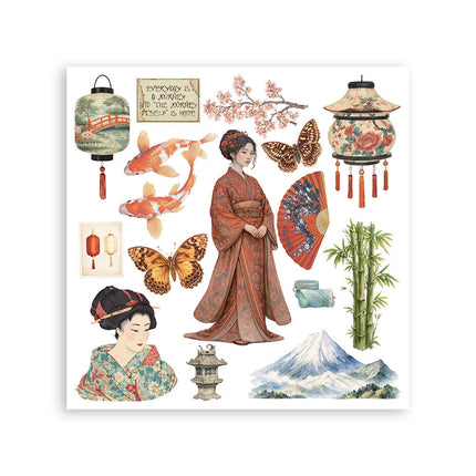 Stamperia - Oriental Garden - Rub-On Kit - 6/Pkg