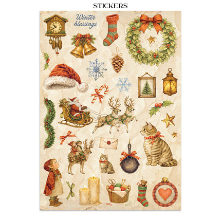 Stamperia - Silent Night - Junk journal stickers, cut-outs, backgrounds