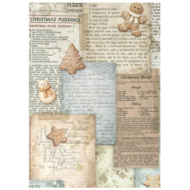 Stamperia - White Christmas - Background Rice paper A6 8 sheets