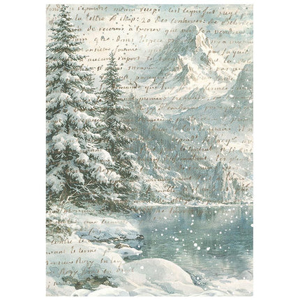 Stamperia - White Christmas - Background Rice paper A6 8 sheets