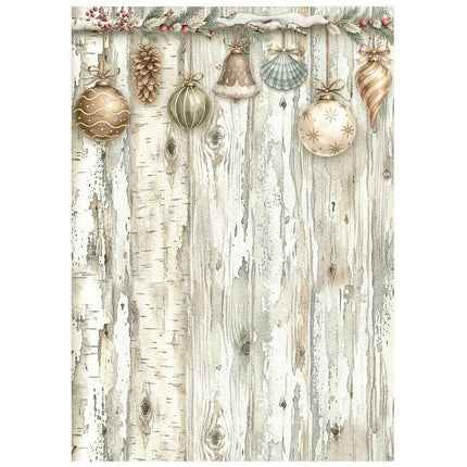 Stamperia - White Christmas - Background Rice paper A6 8 sheets