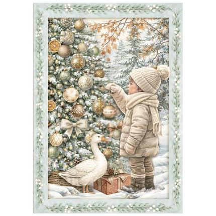 Stamperia - White Christmas - Mini Rice paper A6 8 sheets