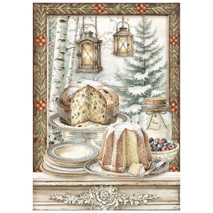 Stamperia - White Christmas - Mini Rice paper A6 8 sheets