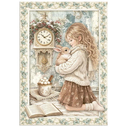 Stamperia - White Christmas - Mini Rice paper A6 8 sheets