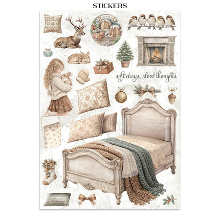Stamperia - White Christmas - Junk journal stickers, cut-outs, backgrounds