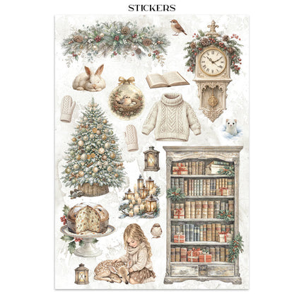 Stamperia - White Christmas - Junk journal stickers, cut-outs, backgrounds