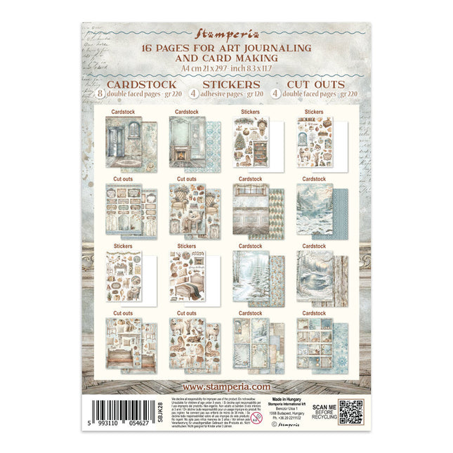 Stamperia - White Christmas - Junk journal stickers, cut-outs, backgrounds