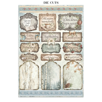 Stamperia - White Christmas - Junk journal stickers, cut-outs, backgrounds