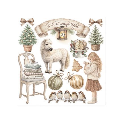 Stamperia - White Christmas - Rub-On Kit - 6/Pkg
