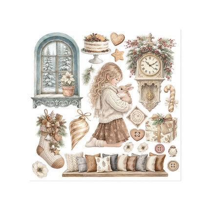 Stamperia - White Christmas - Rub-On Kit - 6/Pkg