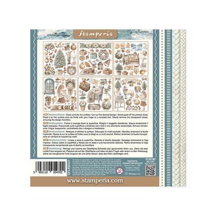 Stamperia - White Christmas - Rub-On Kit - 6/Pkg
