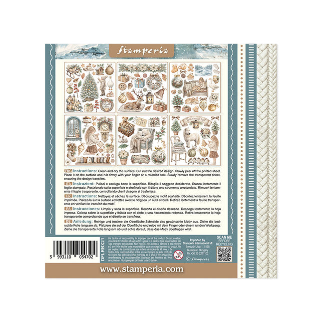 Stamperia - White Christmas - Rub-On Kit - 6/Pkg