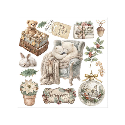 Stamperia - White Christmas - Rub-On Kit - 6/Pkg