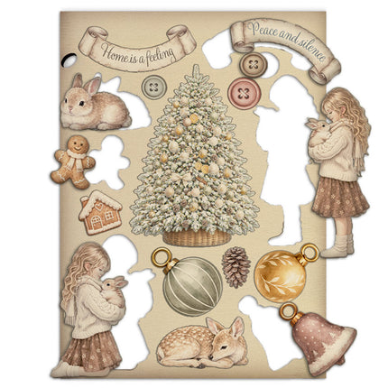 Stamperia - White Christmas - A5 Wooden Shapes