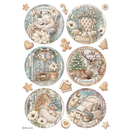 Stamperia - White Christmas - Rice Paper A4 Selection