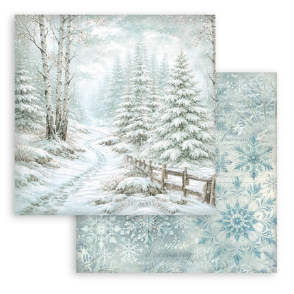 Stamperia - White Christmas Backgrounds - 12x12 Paper Pad