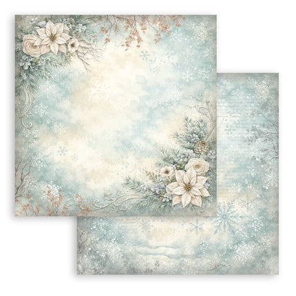 Stamperia - White Christmas Backgrounds - 8x8 Paper Pad