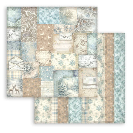 Stamperia - White Christmas Backgrounds - 8x8 Paper Pad