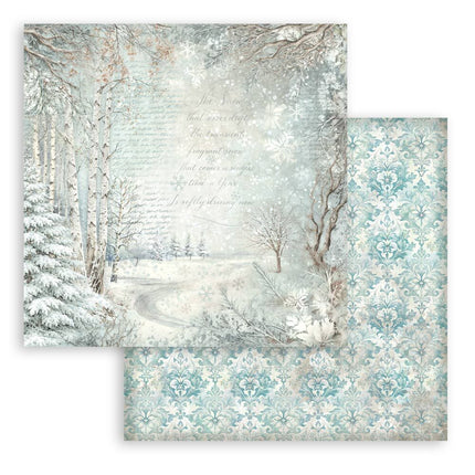 Stamperia - White Christmas Backgrounds - 8x8 Paper Pad