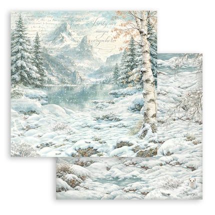 Stamperia - White Christmas Backgrounds - 8x8 Paper Pad