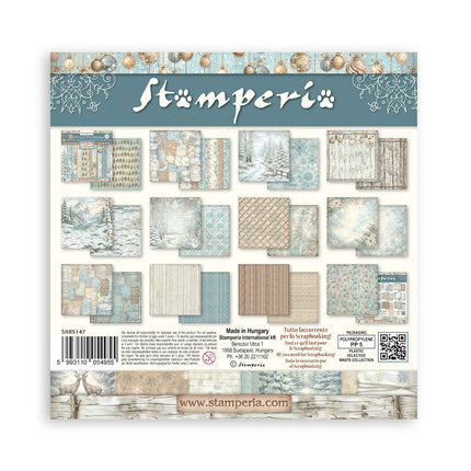 Stamperia - White Christmas Backgrounds - 8x8 Paper Pad