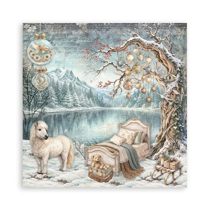 Stamperia - White Christmas - Maxi 8x8 Paper Pad