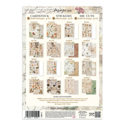 Stamperia - Flowers & Poems - Junk journal stickers, cut-outs, backgrounds - 5993110055259 - 2