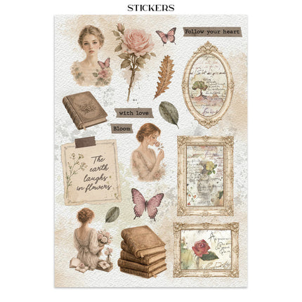 Stamperia - Flowers & Poems - Junk journal stickers, cut-outs, backgrounds - 5993110055259 - 8