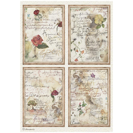 Stamperia - Flowers & Poems - Rice Paper A4 Selection - 5993110055693 - 3