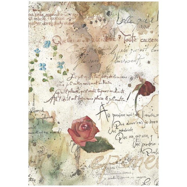 Stamperia - Flowers & Poems - Rice Paper A4 Selection - 5993110055693 - 2