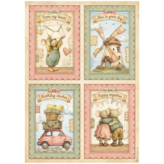 Stamperia - Cozy Family - Rice Paper A4 Selection - 5993110055709 - 2