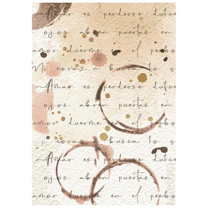 Stamperia - Flowers & Poems - Background Rice paper A6 8 sheets
