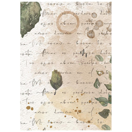 Stamperia - Flowers & Poems - Background Rice paper A6 8 sheets
