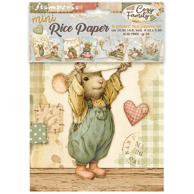Stamperia - Cozy Family - Mini Rice paper A6 8 sheets - 5993110055761