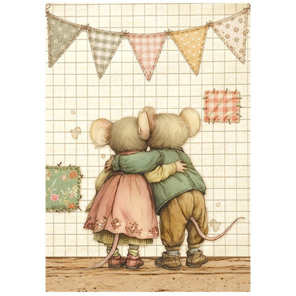 Stamperia - Cozy Family - Mini Rice paper A6 8 sheets - 5993110055761 - 4