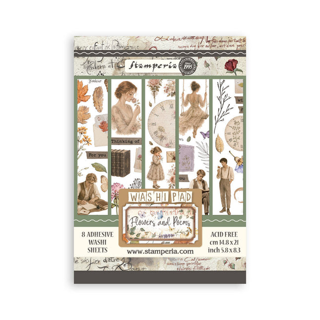 Stamperia - Flowers & Poems - A5 Washi Pad - 5993110055822